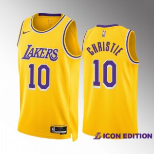 Max Christie 2022-23 Los Angeles Lakers Gold #10 Icon Edition Jersey Swingman