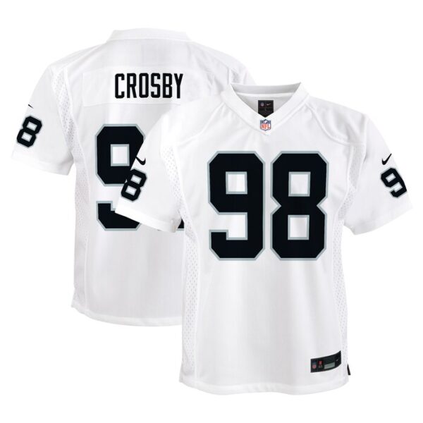 Maxx Crosby Las Vegas Raiders Youth Player Game Jersey - White