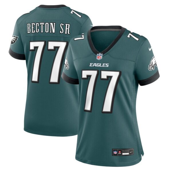 Mekhi Becton Sr. Philadelphia Eagles Women Game Jersey - Midnight Green