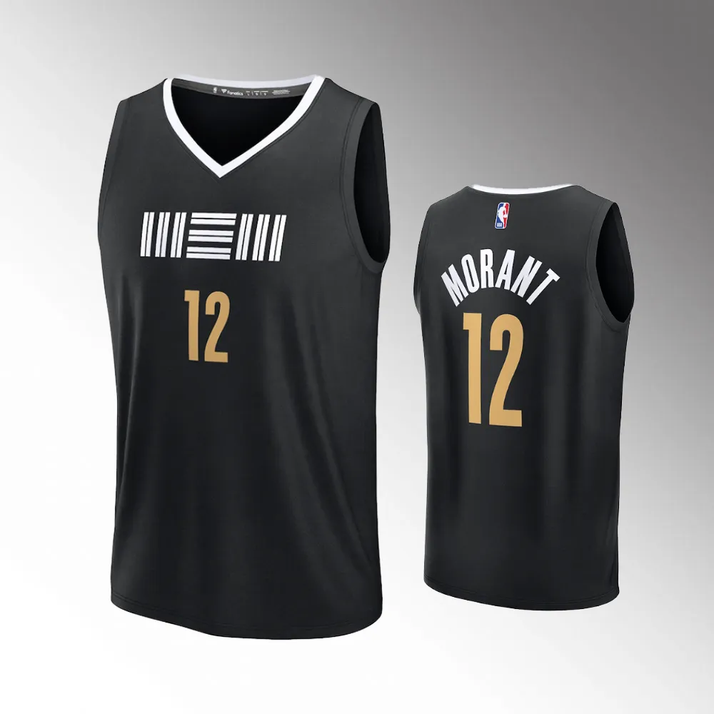 Memphis Grizzlies Ja Morant Black 2023-24 Fast Break #12 Jersey - City Edition