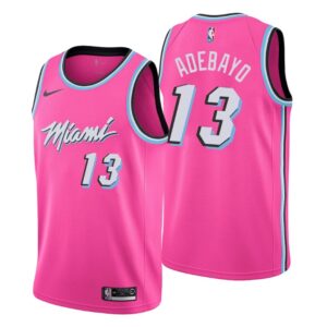 Men 2018-19 Miami Heat #13 Bam Adebayo Earned Pink Swingman Jersey