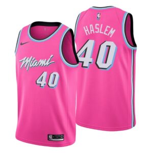 Men 2018-19 Miami Heat #40 Udonis Haslem Earned Pink Swingman Jersey