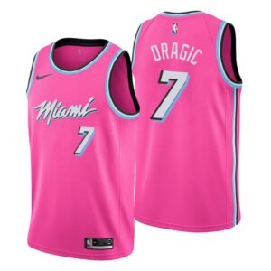 Men 2018-19 Miami Heat #7 Goran Dragic Earned Pink Swingman Jersey