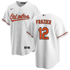 Men Baltimore Orioles #12 Adam Frazier White Cool Base Stitched Jersey