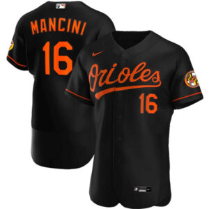 Men Baltimore Orioles #16 Trey Mancini Black Flex Base Stitched MLB Jersey