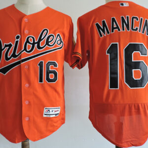 Men Baltimore Orioles #16 Trey Mancini Orange Elite Stitched MLB Jersey