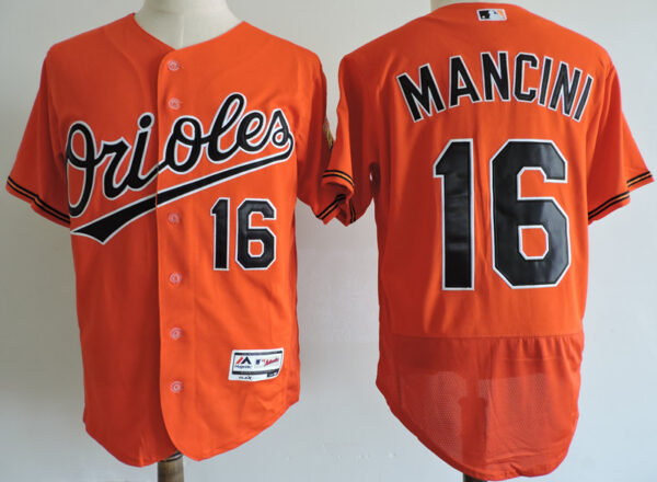 Men Baltimore Orioles #16 Trey Mancini Orange Elite Stitched MLB Jersey