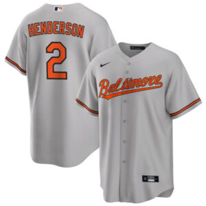 Men Baltimore Orioles #2 Gunnar Henderson Gray Cool Base Stitched Jersey