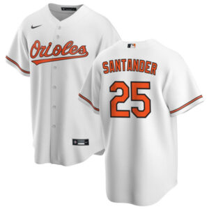 Men Baltimore Orioles #25 Anthony Santander White Cool Base Stitched Jersey