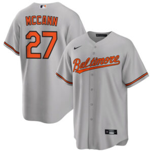 Men Baltimore Orioles #27 James McCann Gray Cool Base Stitched Jersey