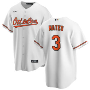 Men Baltimore Orioles #3 Jorge Mateo White Cool Base Stitched Jersey