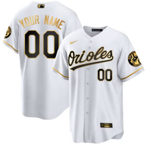 Men Baltimore Orioles Active Player Custom Gold/White 2023 Stitched Baseball Jersey