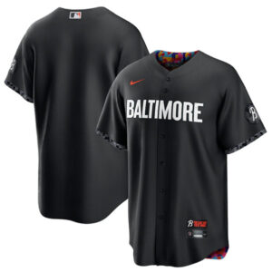 Men Baltimore Orioles Blank Black 2023 City Connect Cool Base Stitched Jersey