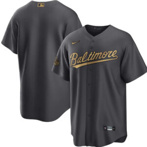 Men Baltimore Orioles Blank Charcoal 2022 All-Star Cool Base Stitched Baseball Jersey