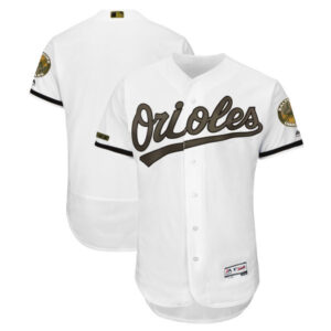 Men Baltimore Orioles Blank White 2018 Memorial Day Flexbase Stitched MLB Jersey