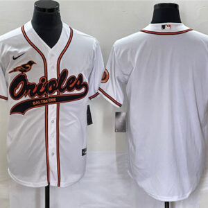 Men Baltimore Orioles Blank White Cool Base Stitched Jersey