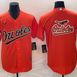 Men Baltimore Orioles Orange Team Big Logo Cool Base Stitched Jersey