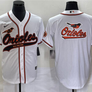 Men Baltimore Orioles White Team Big Logo Cool Base Stitched Jersey