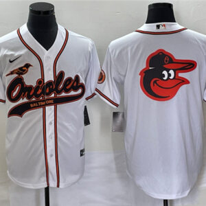 Men Baltimore Orioles White Team Big Logo Cool Base Stitched Jersey