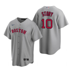 Men Boston Red Sox #10 Trevor Story Grey Cool Base Stitched Baseball Jersey