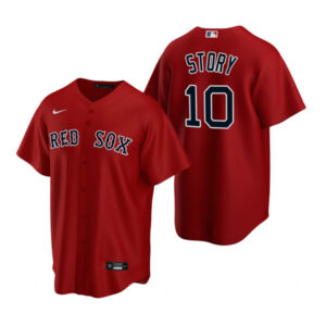 Men Boston Red Sox #10 Trevor Story Red Cool Base Stitched Baseball Jersey