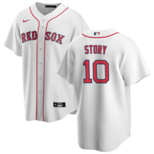 Men Boston Red Sox #10 Trevor Story White Cool Base Stitched Baseball Jersey