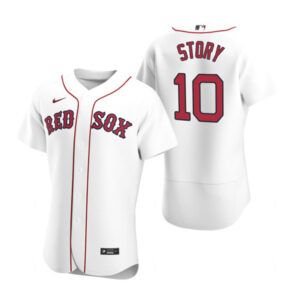 Men Boston Red Sox #10 Trevor Story White Flex Base Stitched Baseball Jersey