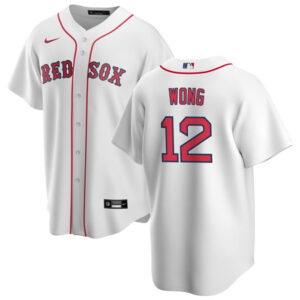 Men Boston Red Sox #12 Connor Wong White Cool Base Stitched Jersey