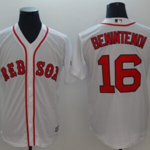 Men Boston Red Sox #16 Andrew Benintendi Majestic White Cool Base Player Stitched MLB Jersey