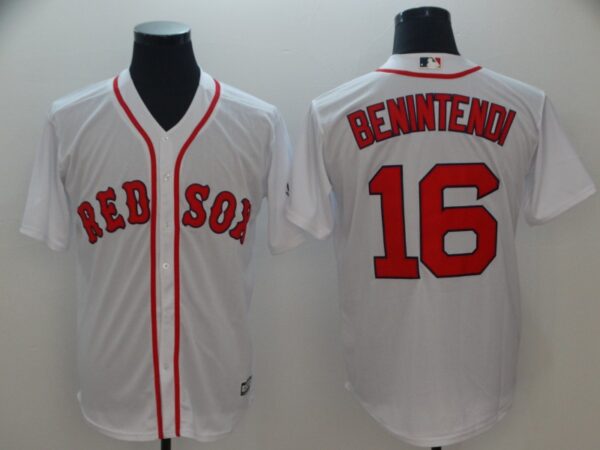 Men Boston Red Sox #16 Andrew Benintendi Majestic White Cool Base Player Stitched MLB Jersey