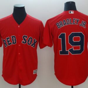 Men Boston Red Sox #19 Jackie Bradley Jr. Majestic Scarlet Cool Base Player Stitched MLB Jersey