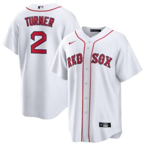 Men Boston Red Sox #2 Justin Turner White Cool Base Stitched Jersey