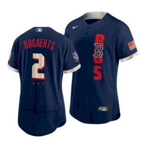 Men Boston Red Sox #2 Xander Bogaerts 2021 Navy All-Star Flex Base Stitched Baseball Jersey