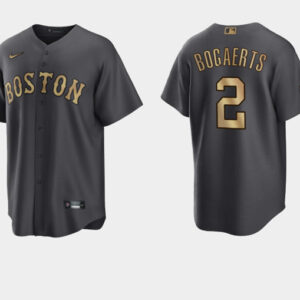 Men Boston Red Sox #2 Xander Bogaerts Charcoal 2022 All-star Cool Base Stitched Jersey