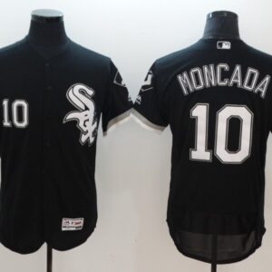 Men Chicago White Sox #10 Yoan Moncada Black Flexbase Stitched MLB Jersey