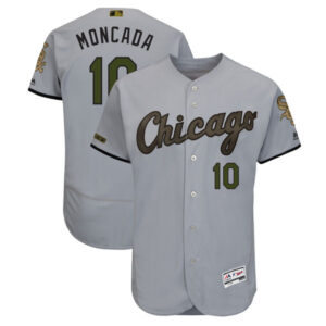 Men Chicago White Sox #10 Yoan Moncada Gray 2018 Memorial Day Flexbase Stitched MLB Jersey