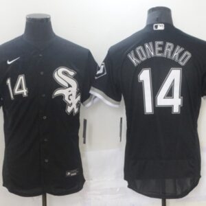 Men Chicago White Sox #14 Paul Konerko Black Flex Base Stitched MLB Jersey