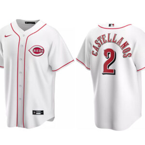 Men Cincinnati Reds #2 Nick Castellanos Cool Base white Stitched MLB Jersey