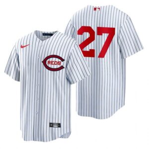 Men Cincinnati Reds #27 Jake Fraley 2022 White Field of Dreams Stitched Baseball Jersey