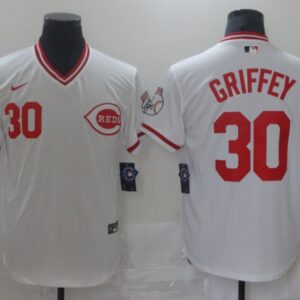 Men Cincinnati Reds #30 Ken Griffey White Cool Base Stitched MLB Jersey