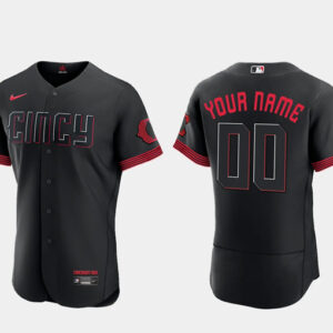 Men Cincinnati Reds Active Player Custom Black 2023 City Connect Flex Base Stitched Jersey