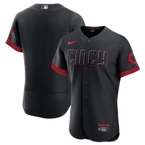 Men Cincinnati Reds Blank Black 2023 City Connect Flex Base Stitched Jersey