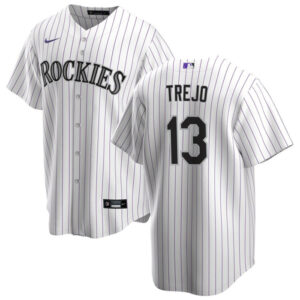 Men Colorado Rockies #13 Alan Trejo White Stitched Baseball Jersey