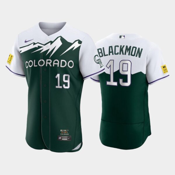 Men Colorado Rockies #19 Charlie Blackmon 2022 Green City Connect Flex Base Stitched Jersey