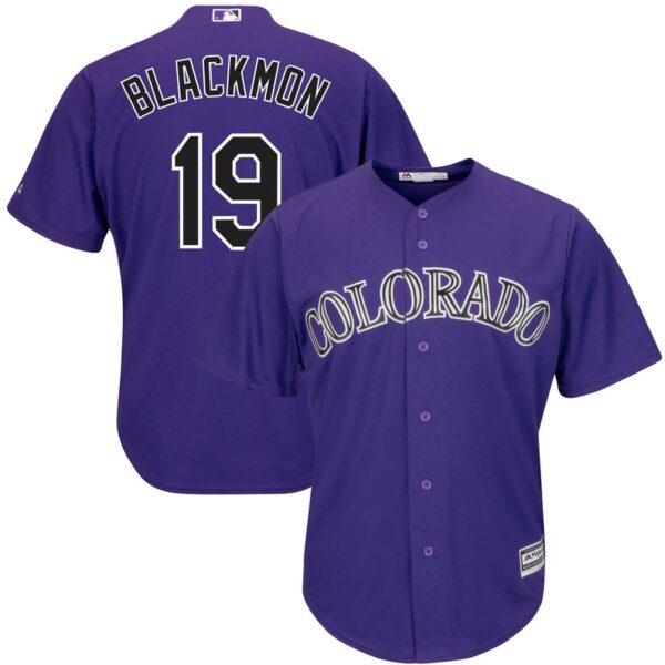 Men Colorado Rockies #19 Charlie Blackmon "Chuck Nazty" Purple Cool Base Stitched MLB Jersey