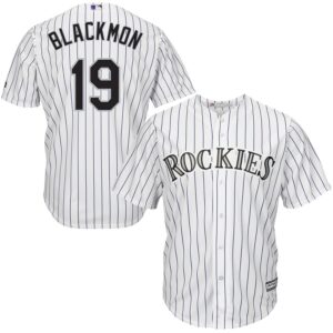 Men Colorado Rockies #19 Charlie Blackmon "Chuck Nazty" White Cool Base Stitched MLB Jersey