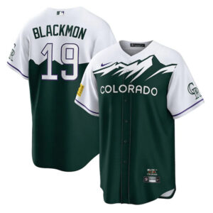 Men Colorado Rockies #19 Charlie Blackmon Green 2022 City Connect Stitched Baseball Jersey