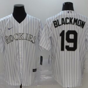 Men Colorado Rockies #19 Charlie Blackmon White Cool Base Stitched MLB Jersey