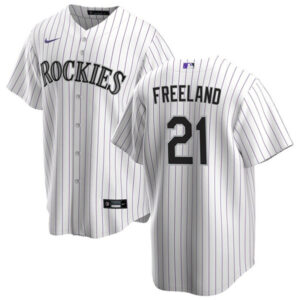 Men Colorado Rockies #21 Kyle Freeland White Stitched Baseball Jersey