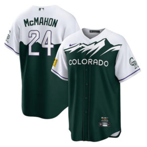 Men Colorado Rockies #24 Ryan McMahon Green 2022 City Connect Stitched Baseball Jersey